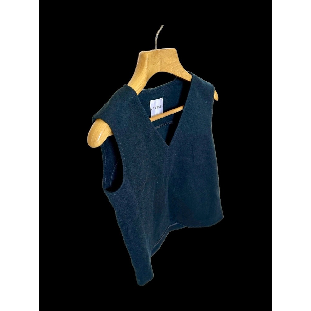 Careste Vest V-Neck Women's‎ Designer Sz 4 Navy Modern Sophisticated